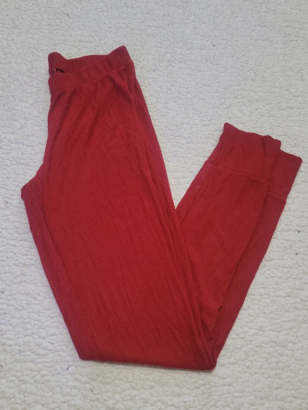SKIMS Ribbed High-Waist Leggings in Red